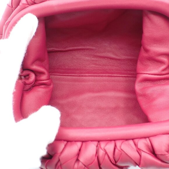 BOTTEGA VENETA Logo Intrecciato Mini Shoulder Bag Leather Pink Italy 93RF473 - Picture 7 of 14